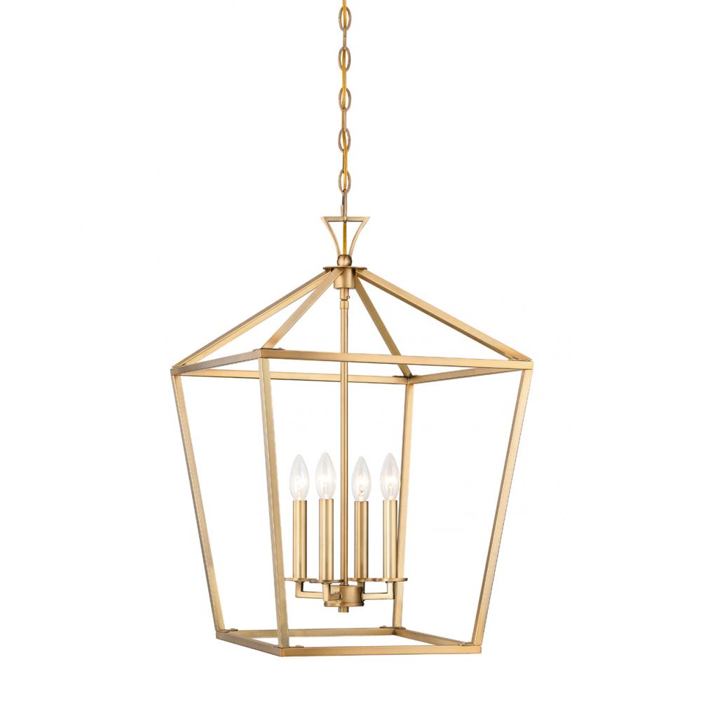 Townsend 4-Light Pendant in Warm Brass