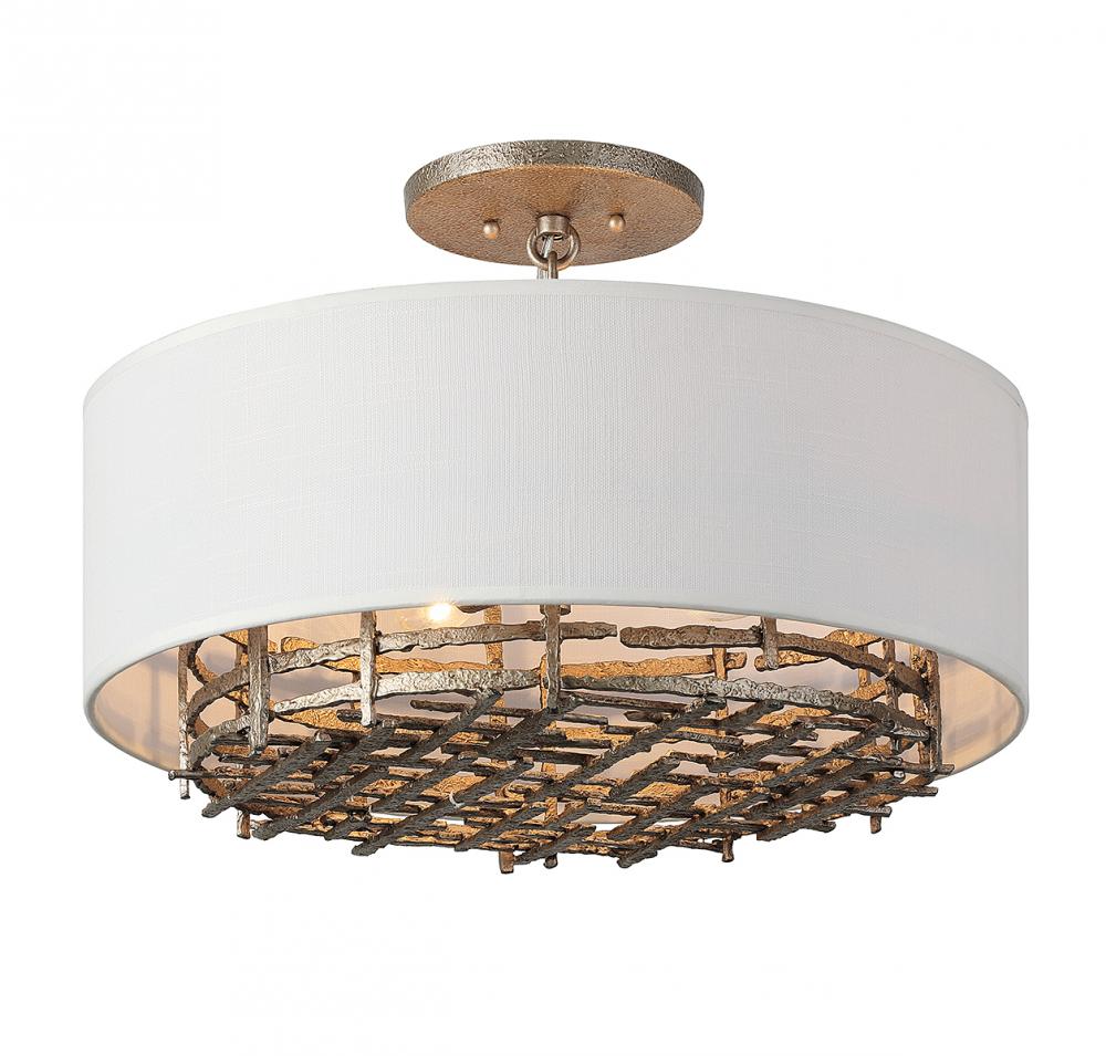 Cameo 4-Light Convertible Semi-Flush or Pendant in Campagne Luxe