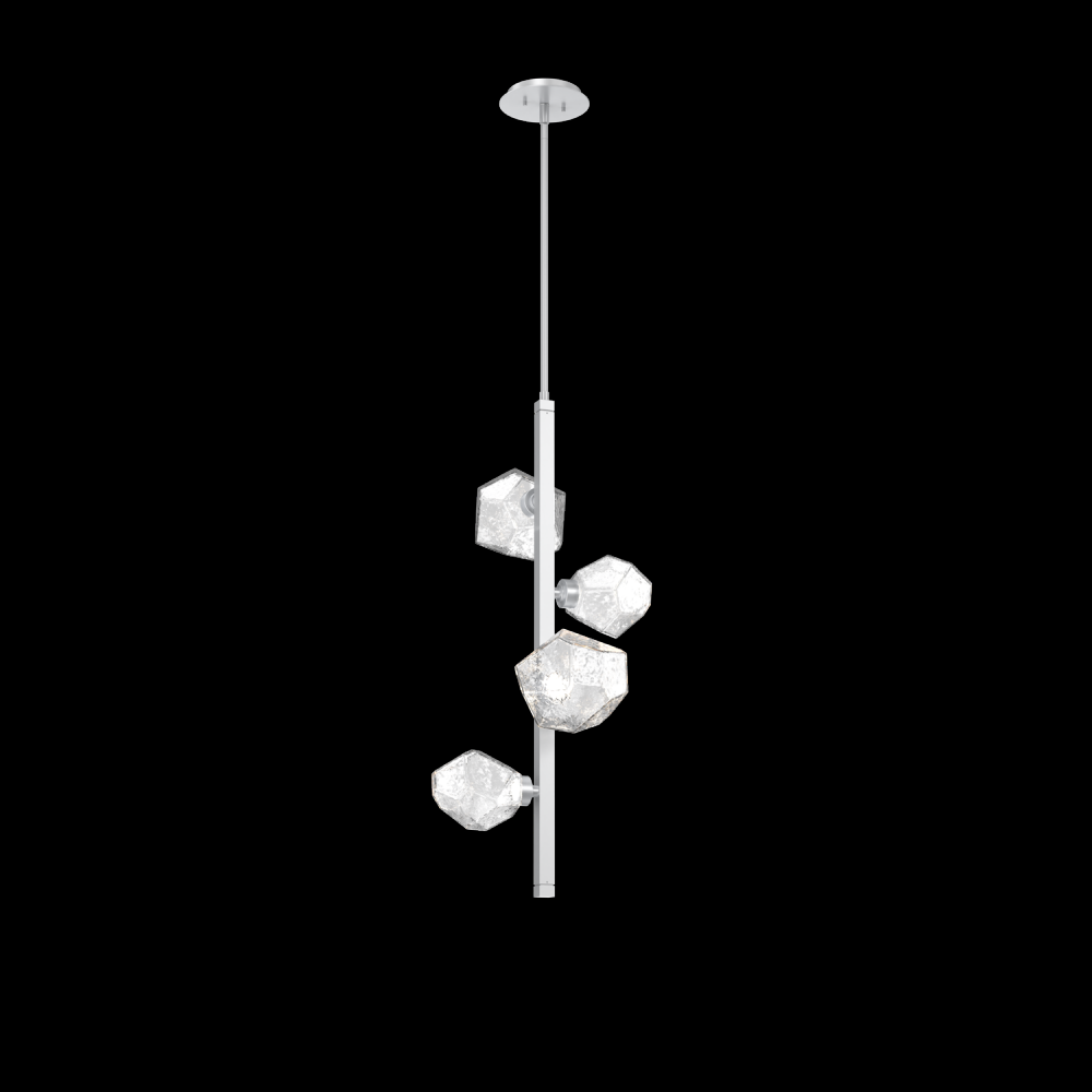 Gem 4pc Twisted Vine-Classic Silver-Clear Blown Glass-Threaded Rod Suspension-LED 2700K