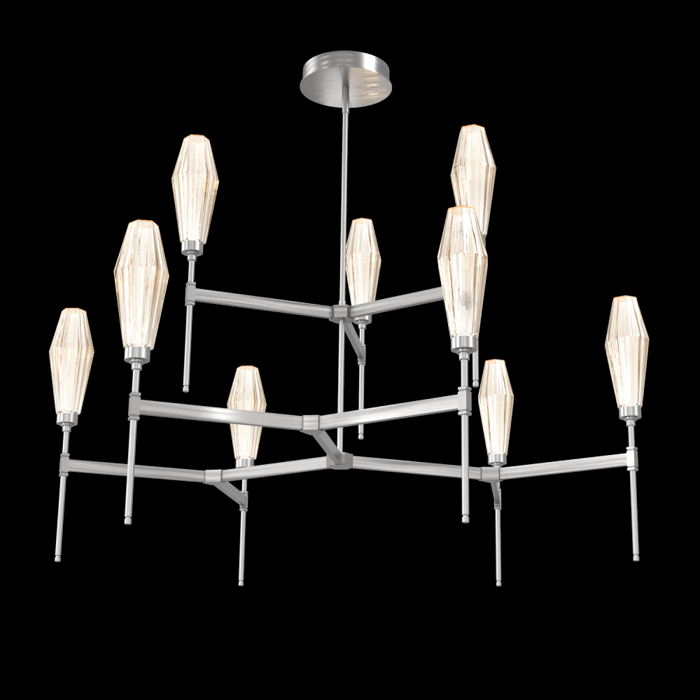 Aalto Round Chandelier-54-Satin Nickel