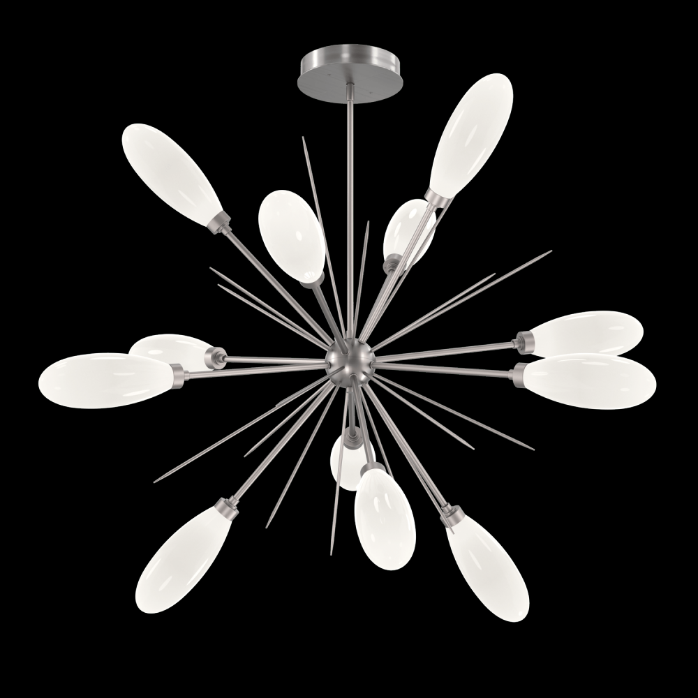 Fiori  Starburst Chandelier - 46&#34; -Satin Nickel