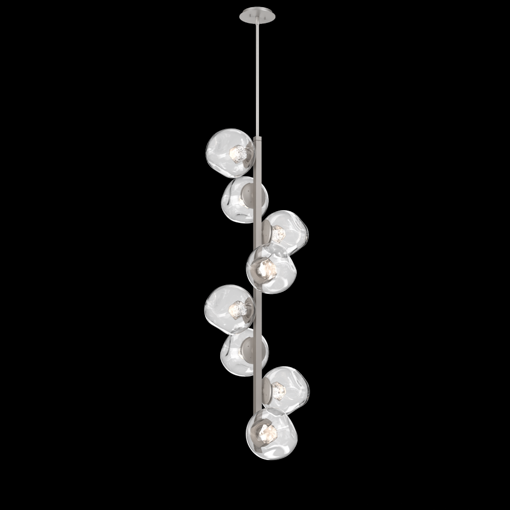Luna 8pc Twisted Vine-Beige Silver-Zircon Inner - Clear Outer-Threaded Rod Suspension-LED 2700K