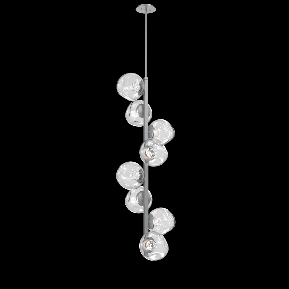 Luna 8pc Twisted Vine-Classic Silver-Floret Inner - Clear Outer-Threaded Rod Suspension-LED 2700K