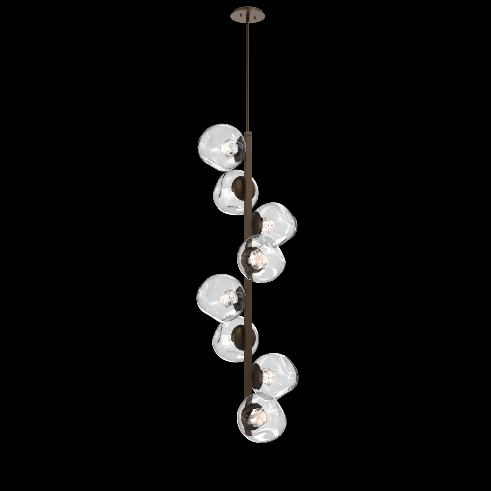Luna 8pc Twisted Vine-Flat Bronze-Zircon Inner - Clear Outer-Threaded Rod Suspension-LED 2700K