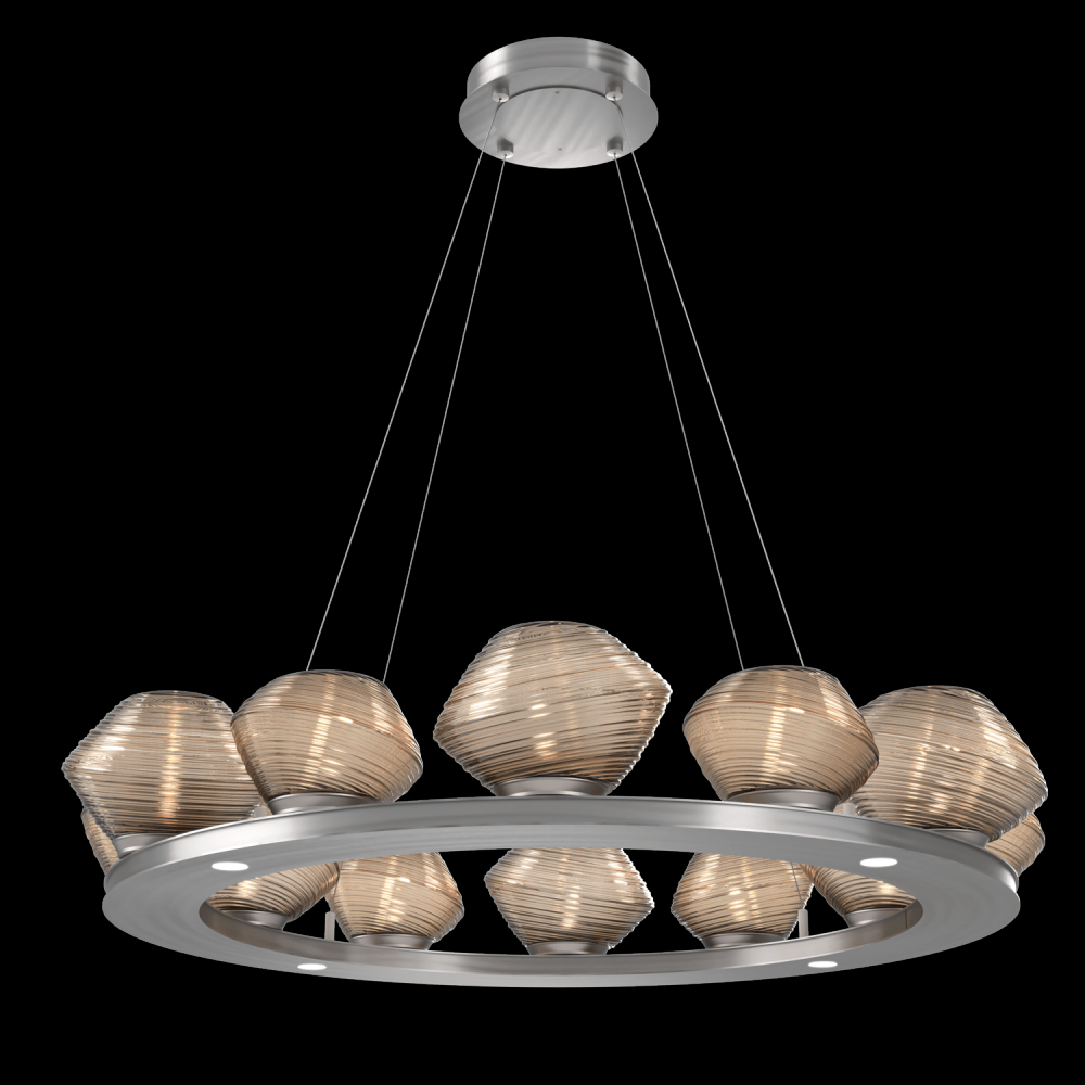 Mesa 36&#34; Ring-Satin Nickel-Bronze Blown Glass