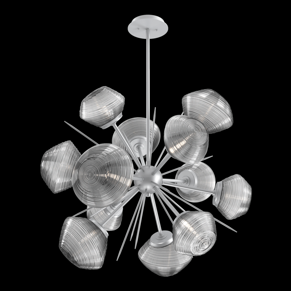 Mesa 36&#34; Starburst-Classic Silver-Smoke Blown Glass