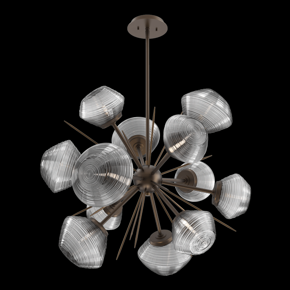 Mesa 36&#34; Starburst-Flat Bronze-Smoke Blown Glass