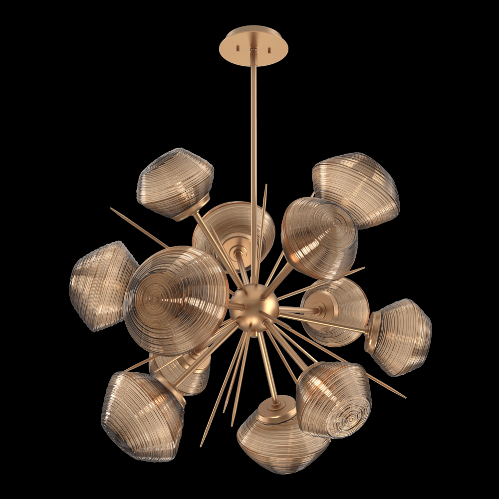 Mesa 36&#34; Starburst-Novel Brass-Bronze Blown Glass