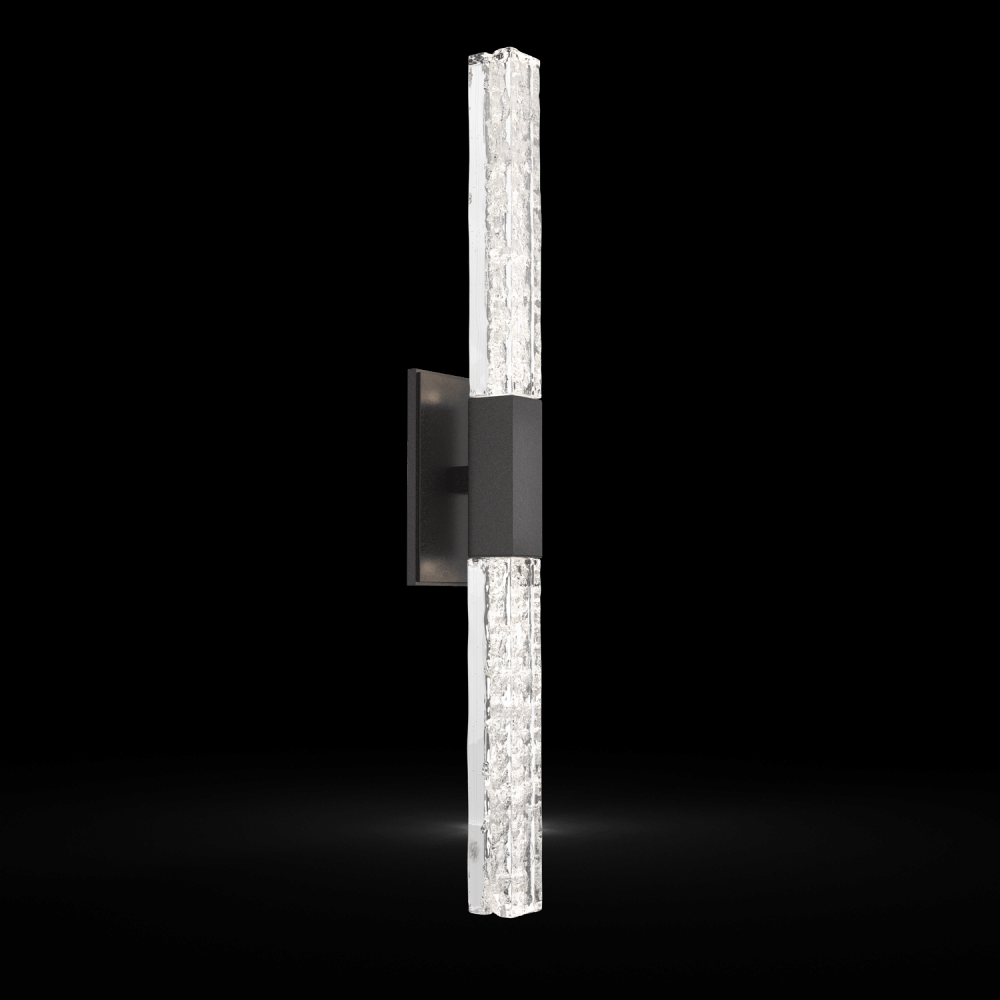 Axis Double Sconce-Graphite-Clear Textured Cast Glass