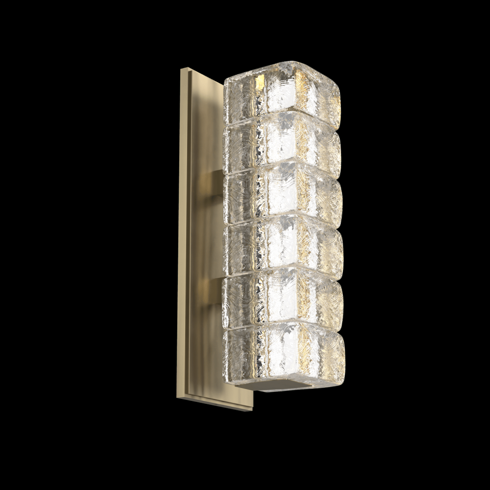 Asscher Sconce-Heritage Brass-Asscher Clear