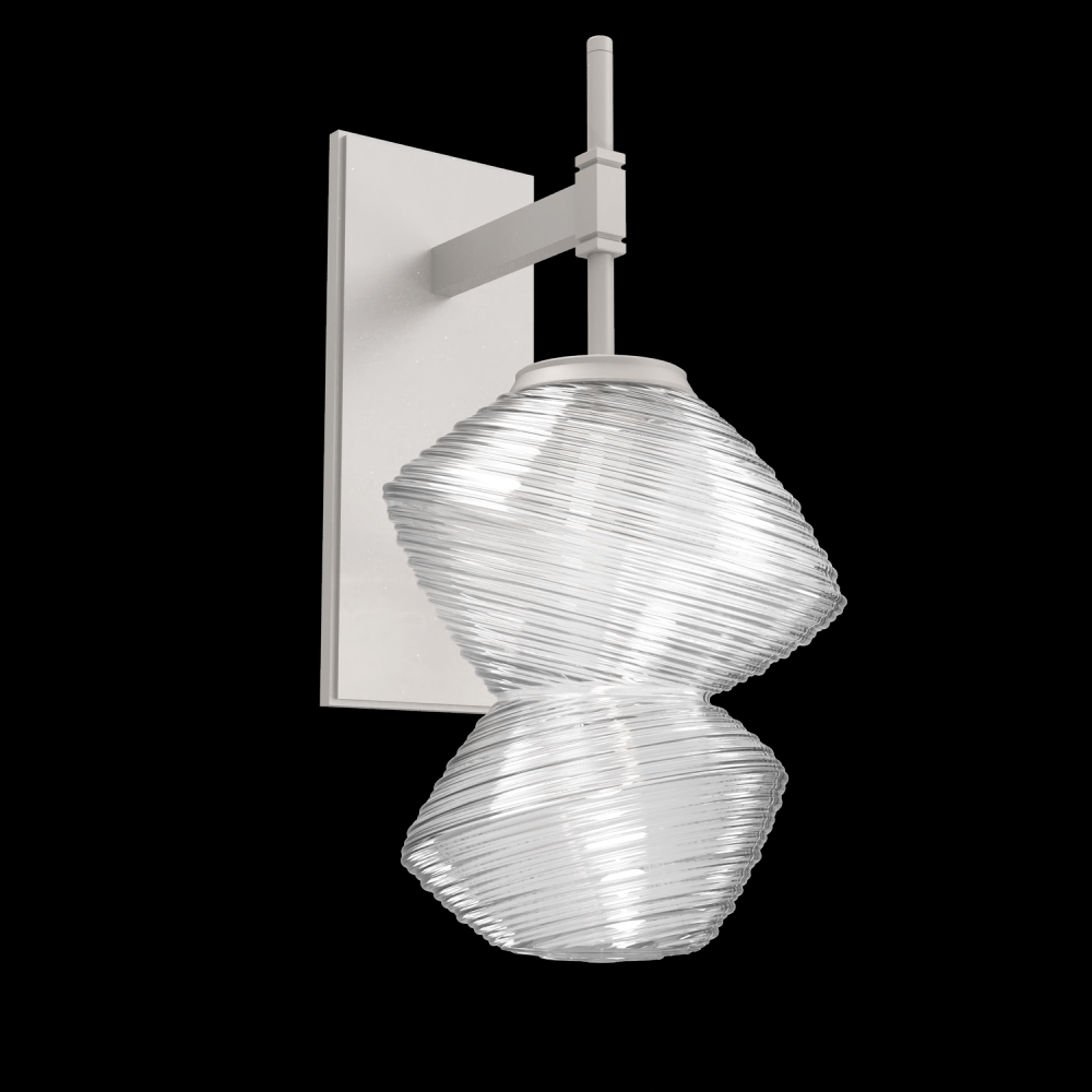 Mesa Sconce-Beige Silver-Clear Blown Glass