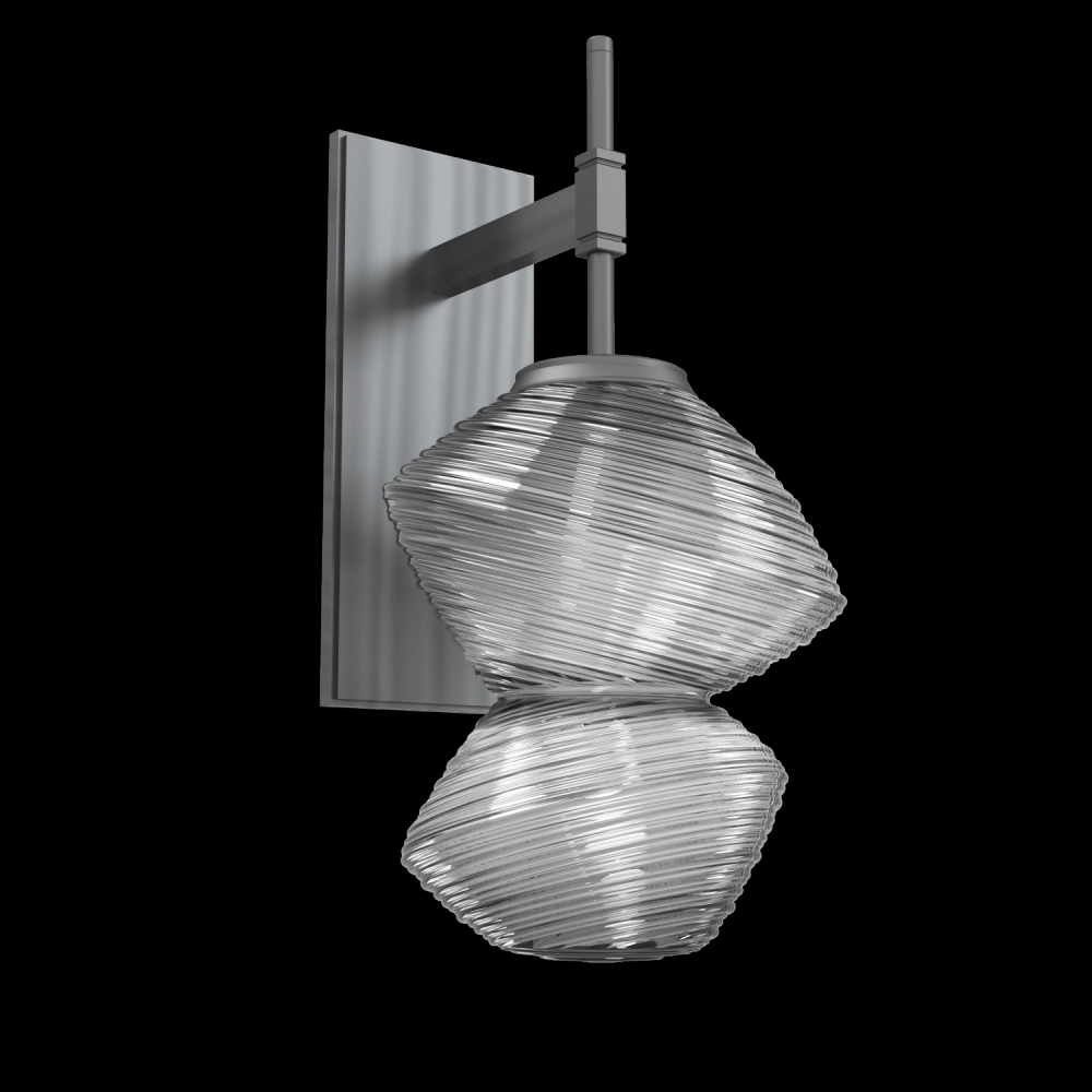 Mesa Sconce-Gunmetal-Smoke Blown Glass