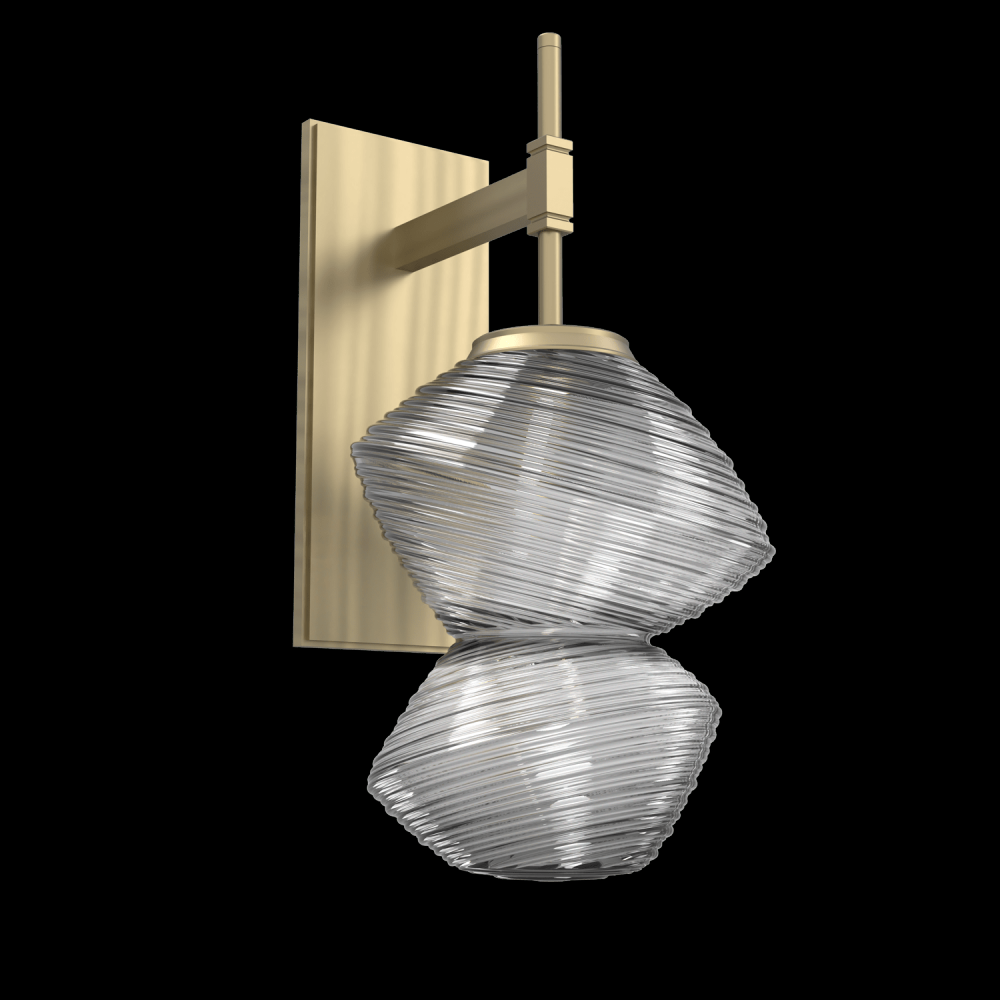 Mesa Sconce-Heritage Brass-Smoke Blown Glass