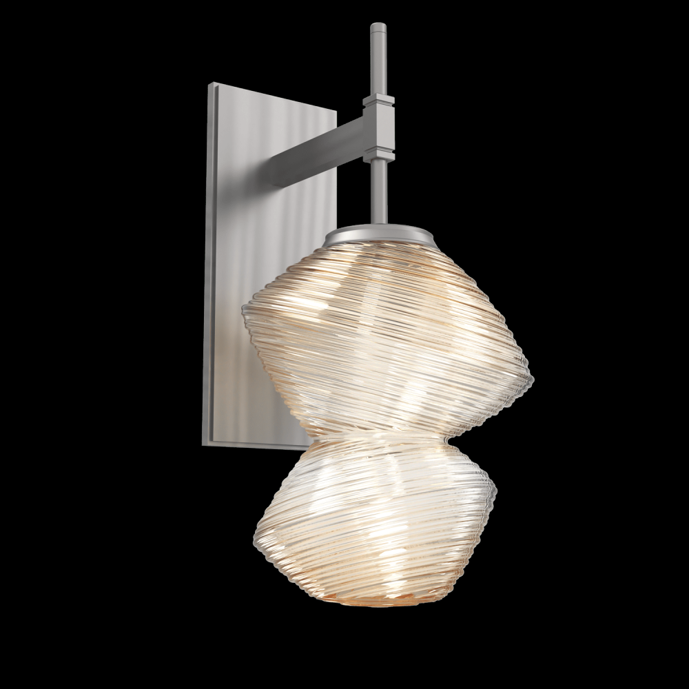 Mesa Sconce-Satin Nickel-Amber Blown Glass