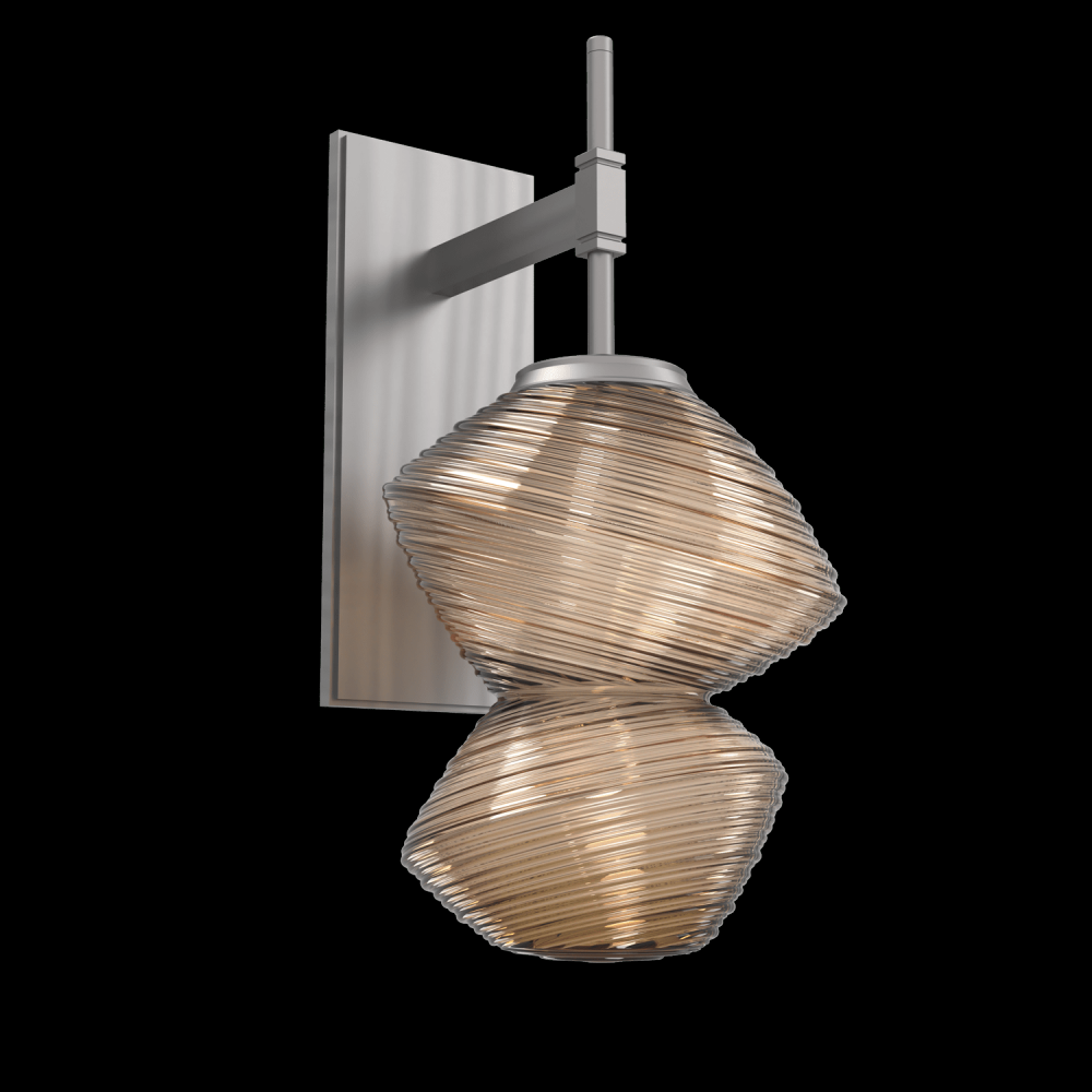 Mesa Sconce-Satin Nickel-Bronze Blown Glass