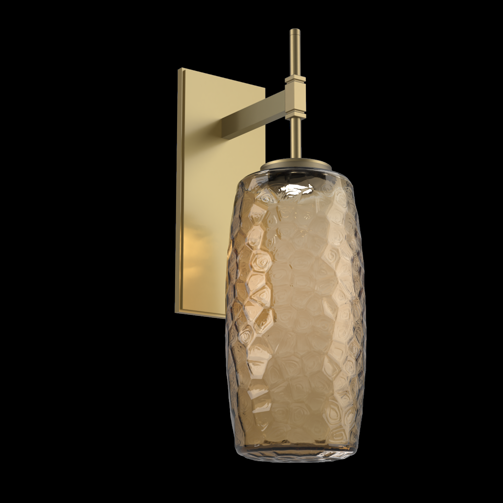 Vessel Tempo Sconce (Large)-Gilded Brass-Bronze Blown Glass-LED 2700K