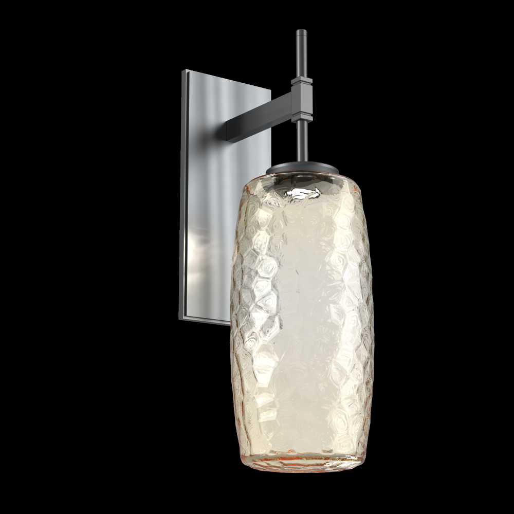 Vessel Tempo Sconce (Large)-Gunmetal-Amber Blown Glass-LED 2700K