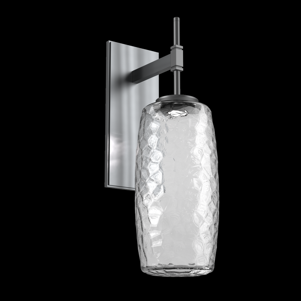 Vessel Tempo Sconce (Large)-Gunmetal-Clear Blown Glass-LED 2700K