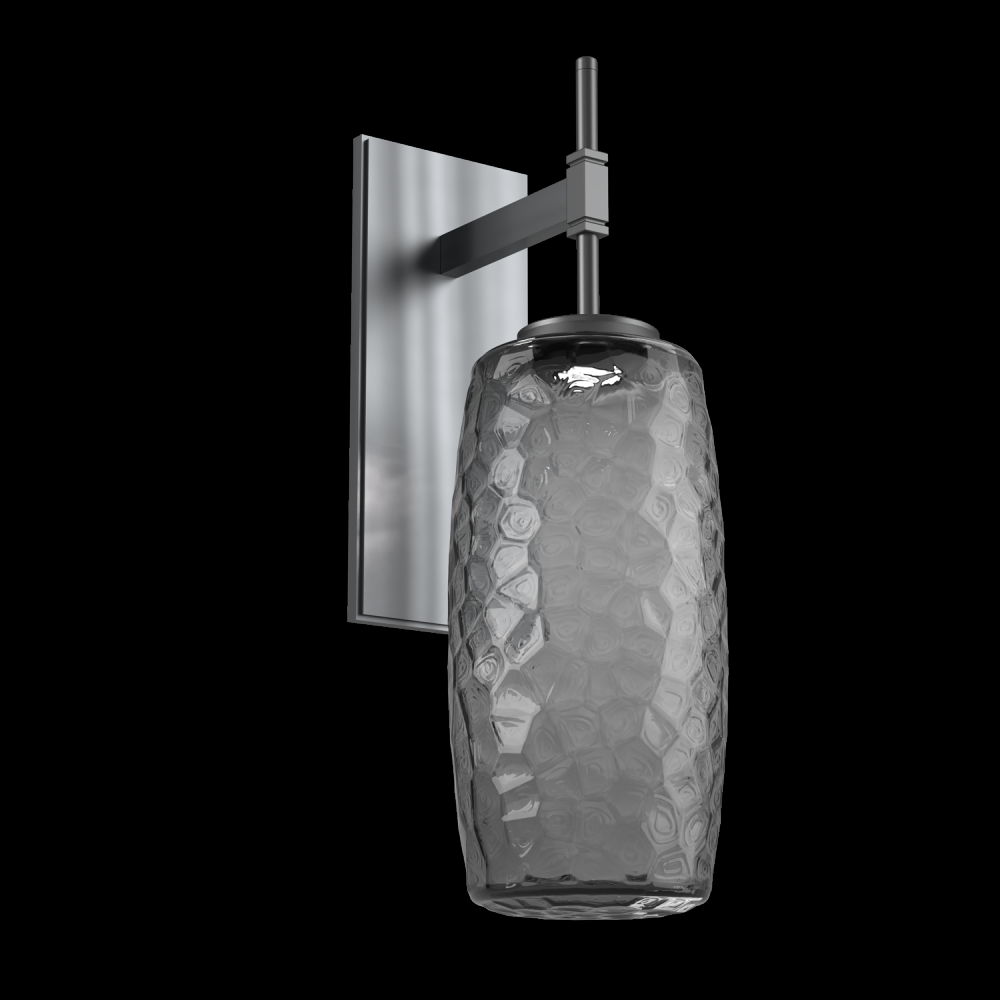 Vessel Tempo Sconce (Large)-Gunmetal-Smoke Blown Glass-LED 2700K