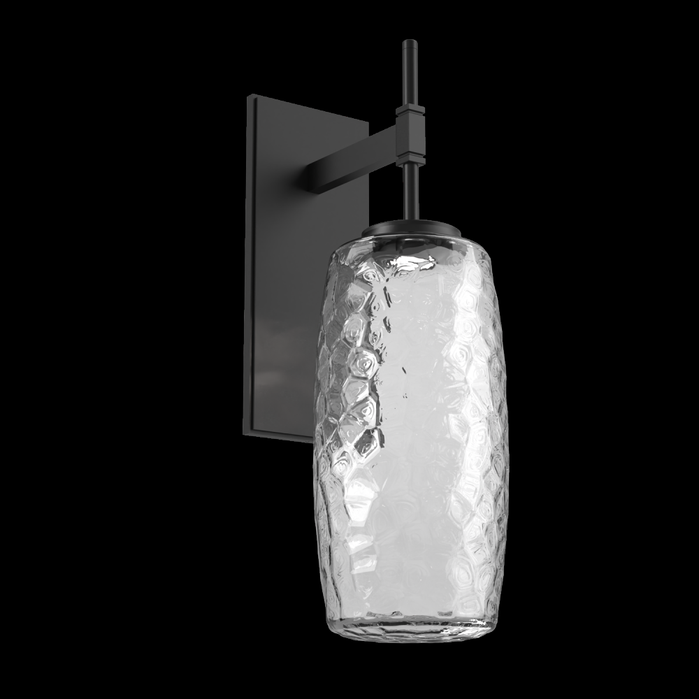 Vessel Tempo Sconce (Large)-Matte Black-Clear Blown Glass-LED 2700K