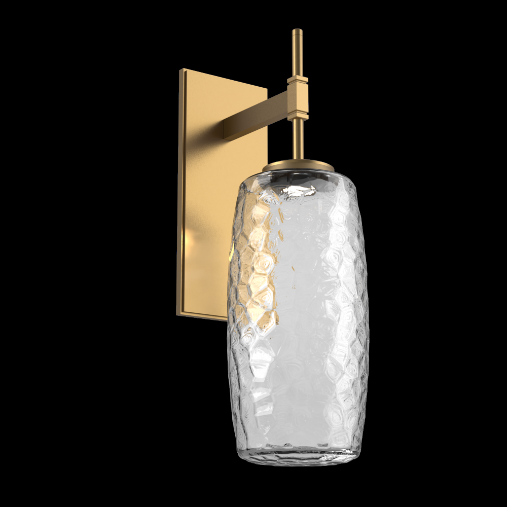 Vessel Tempo Sconce (Large)-Novel Brass-Clear Blown Glass-LED 2700K