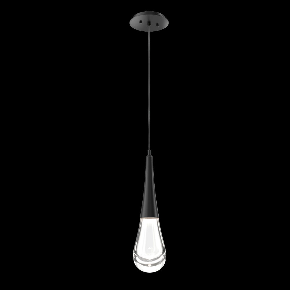 Raindrop Pendant-Matte Black-Blown Glass