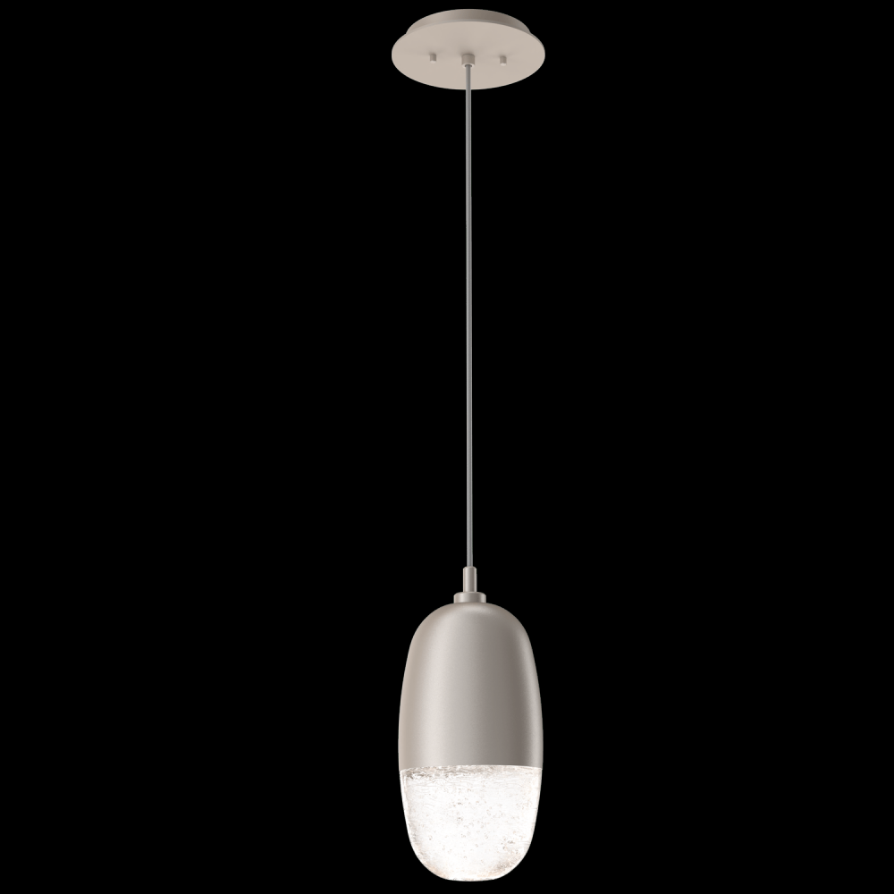 Pebble Pendant-Beige Silver-Pebble Clear