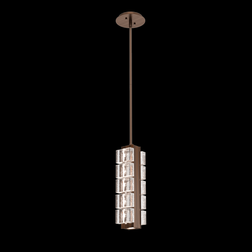 Tessera Pendant-Oil Rubbed Bronze-Pavé Cast Glass