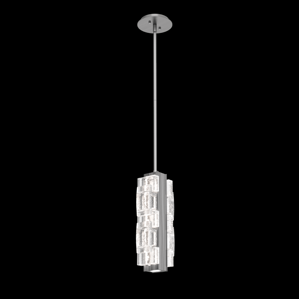 Tessera Pendant-Satin Nickel-Tetro Cast Glass