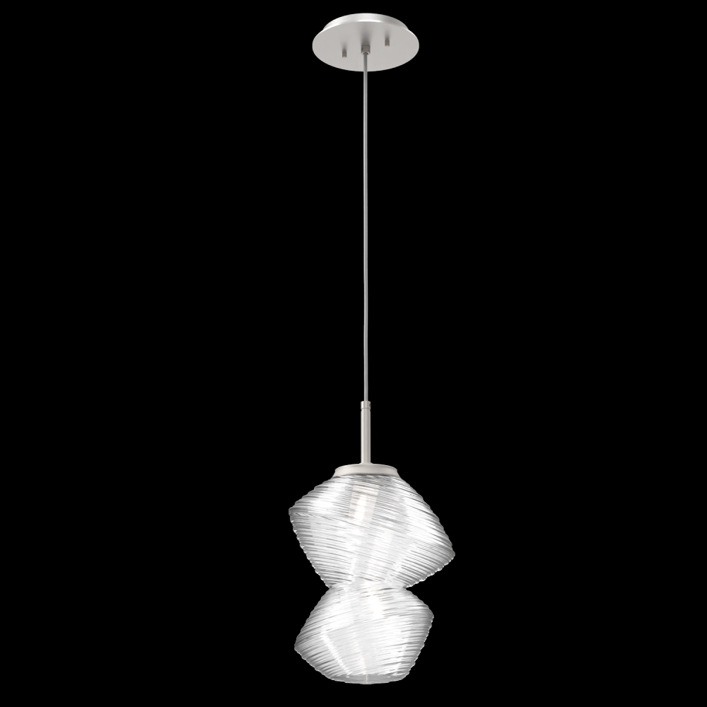 Mesa Pendant-Beige Silver-Clear Blown Glass