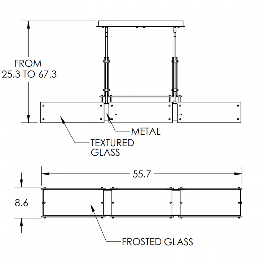 Urban Loft Trestle Linear Suspension-0C-Gunmetal