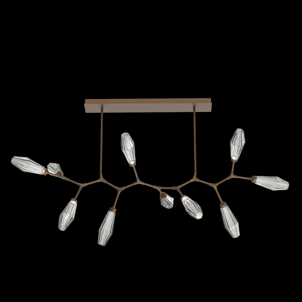 Aalto 10pc Branch-Flat Bronze-Optic Rib Blown Glass