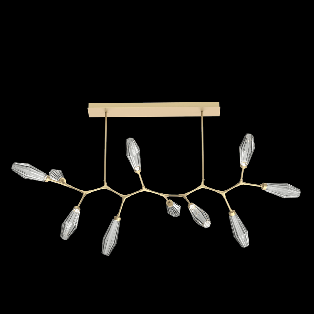 Aalto 10pc Branch-Gilded Brass-Optic Rib Blown Glass