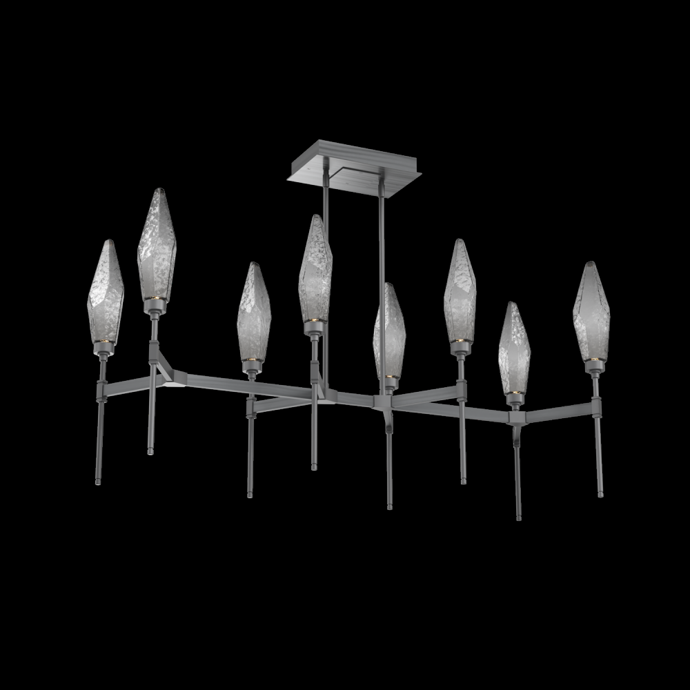 Rock Crystal Linear Belvedere Suspension-48-Gunmetal