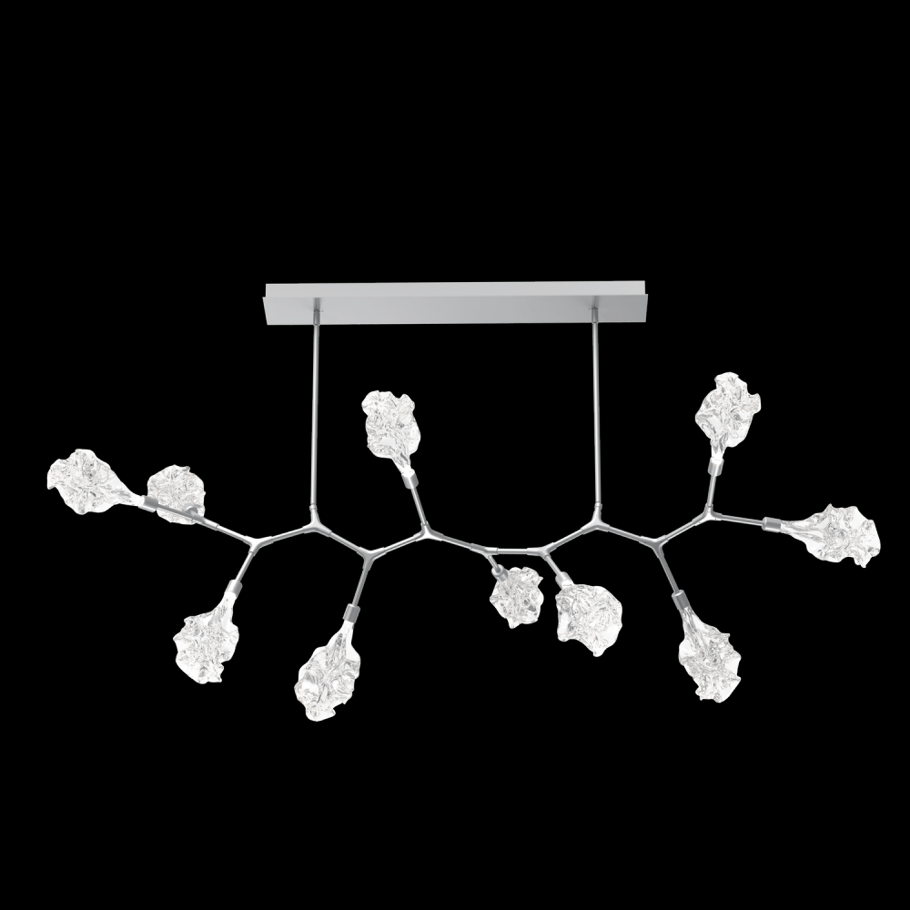 Blossom 10pc Branch-Classic Silver-Blossom Clear Blown Glass