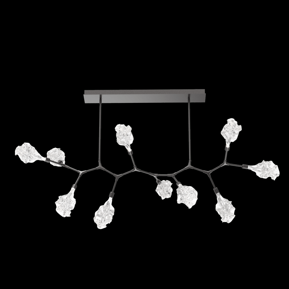 Blossom 10pc Branch-Graphite-Blossom Clear Blown Glass