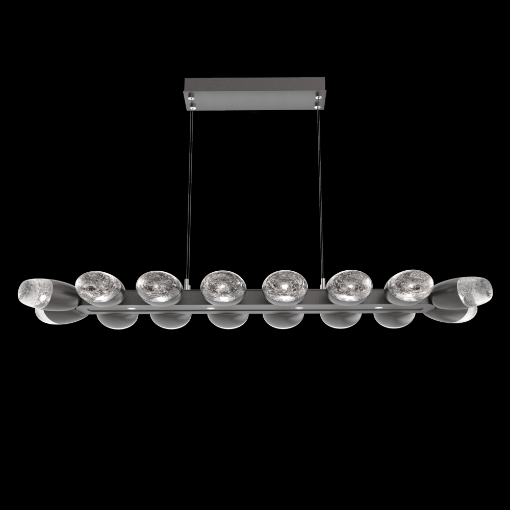 Pebble Linear Suspension 48&#34; Small Glass-Graphite-Pebble Clear