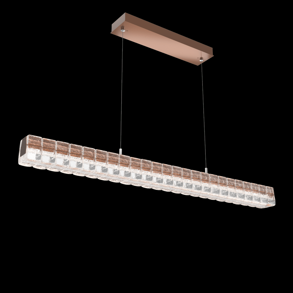 Asscher Linear Suspension 48&#34;-Burnished Bronze-Asscher Clear