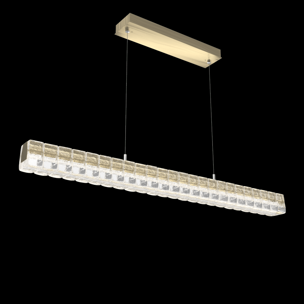 Asscher Linear Suspension 48&#34;-Heritage Brass-Asscher Clear