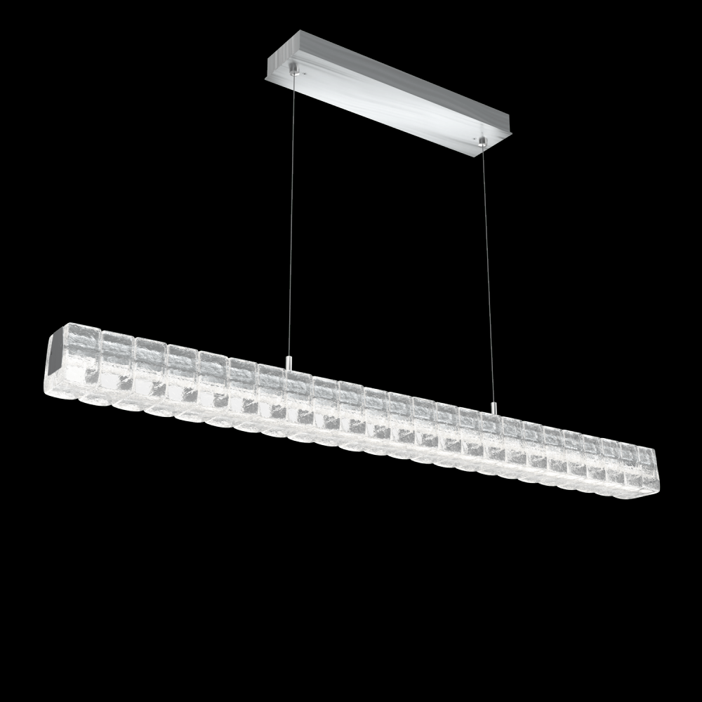 Asscher Linear Suspension 48&#34;-Satin Nickel-Asscher Clear