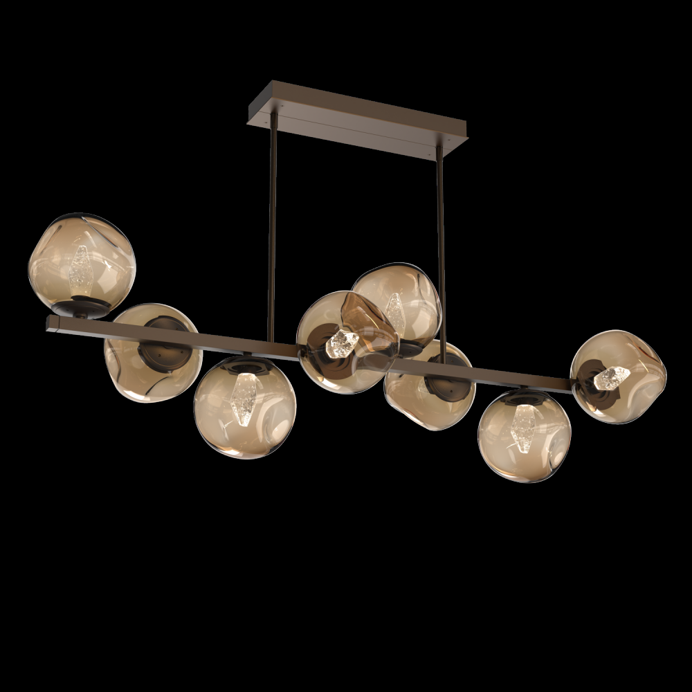 Luna 8pc Twisted Branch-Flat Bronze-Geo Inner - Bronze Outer-Threaded Rod Suspension-LED 2700K