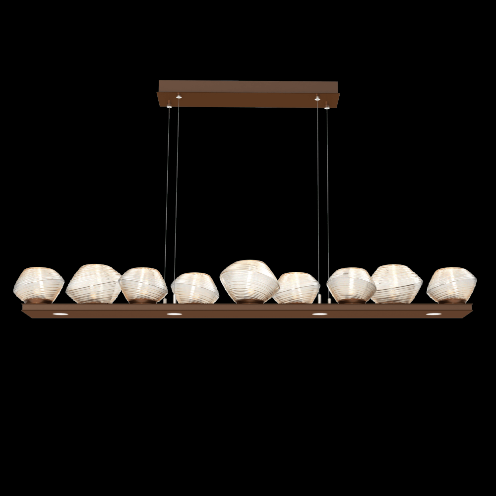 Mesa 59&#34; Linear Suspension-Burnished Bronze-Amber Blown Glass