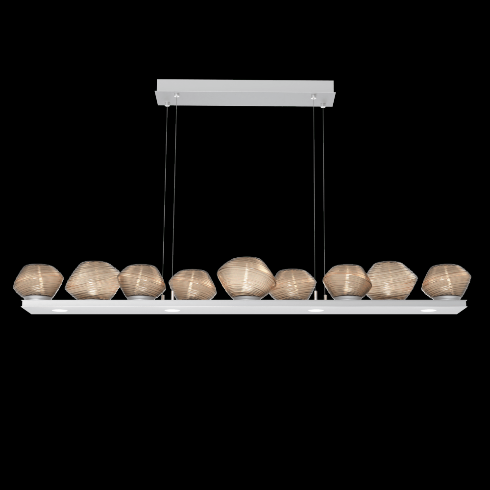 Mesa 59&#34; Linear Suspension-Classic Silver-Bronze Blown Glass