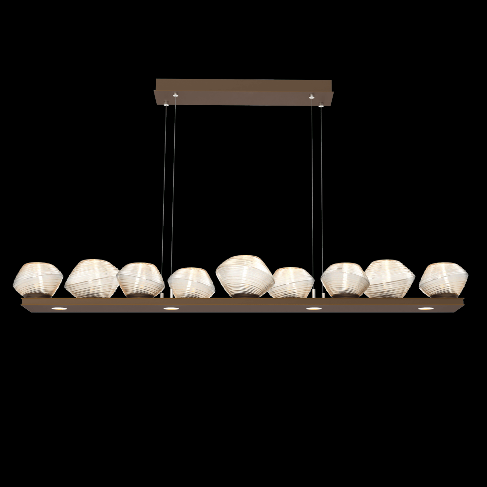 Mesa 59&#34; Linear Suspension-Flat Bronze-Amber Blown Glass