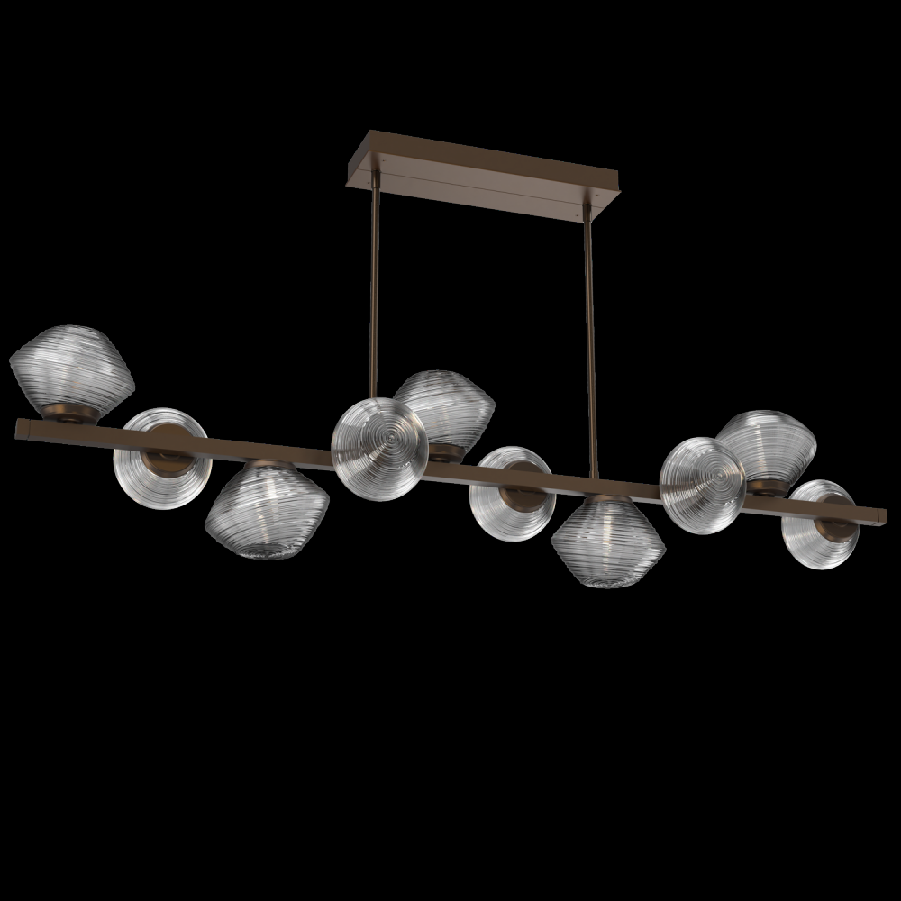 Mesa 10pc Twisted Branch-Flat Bronze-Smoke Blown Glass-Threaded Rod Suspension-LED 2700K