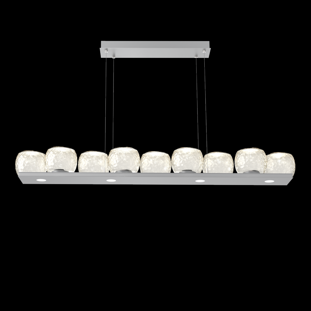 Vessel 59-inch Platform Linear-Classic Silver-Amber Blown Glass-Stainless Cable-LED 2700K