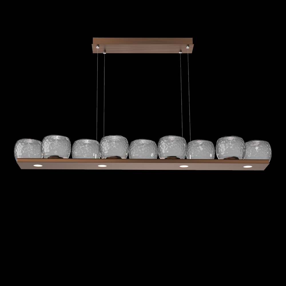 Vessel 59-inch Platform Linear-Oil Rubbed Bronze-Smoke Blown Glass-Stainless Cable-LED 2700K