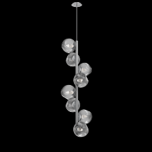 Hammerton CHB0086-T8-CS-GS-001-L3 - Luna 8pc Twisted Vine-Classic Silver-Geo Inner - Smoke Outer-Threaded Rod Suspension-LED 3000K