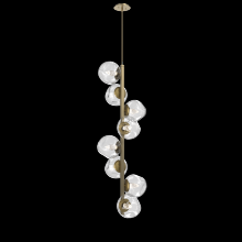 Hammerton CHB0086-T8-GB-GC-001-L1 - Luna 8pc Twisted Vine-Gilded Brass-Geo Inner - Clear Outer-Threaded Rod Suspension-LED 2700K