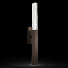 Hammerton IDB0060-26-FB-GC-L3-RTS - Axis Indoor Sconce - 26-Flat Bronze-Clear Textured Cast Glass-Ready to Ship